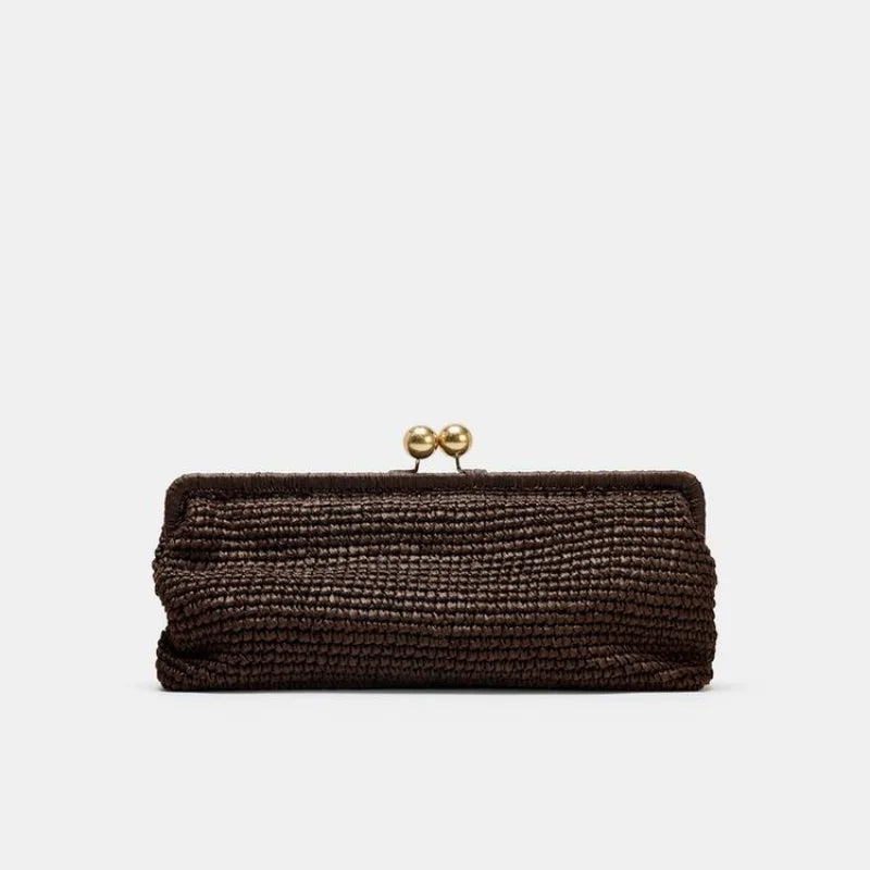 Cocoa Weave Elegance Clutch